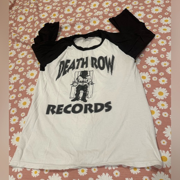 Unisex size Small 3/4 length sleeve Death Row Records baseball ringer tee - Picture 8 of 14